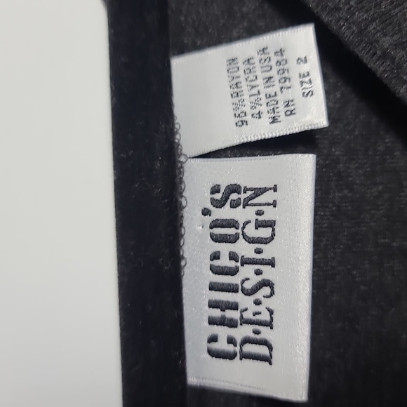 CHICO'S DESIGN Long Sleeve Stretch Grey Tunic Top Size 2 (12/14-L) - Picture 7 of 13